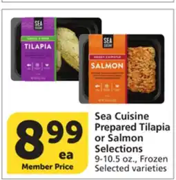 Albertsons Sea Cuisine Prepared Tilapia or Salmon Selections offer