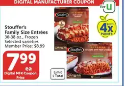 Vons Stouffer's Family Size Entrées offer
