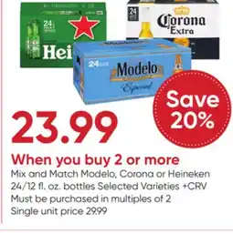 Stater Bros Modelo, Corona or Heineken offer