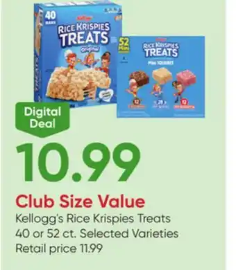 Stater Bros Kellogg's Rice Krispies Treats offer