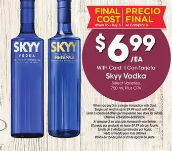 Ralphs Skyy Vodka offer