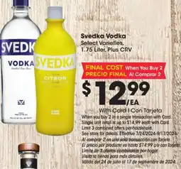 Ralphs Svedka Vodka offer