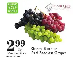 Pavilions Green, Black or Red Seedless Grapes offer