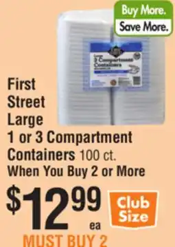 Smart & Final First Street Large 1 or 3 Compartment Containers offer
