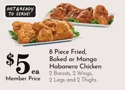 Pavilions 8 Piece Fried, Baked or Mango Habanero Chicken offer