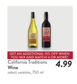 Fresh Thyme California Traditions Wine offer