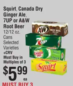 Smart & Final Squirt, Canada Dry Ginger Ale, 7UP or A&W Root Beer offer