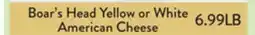 Fresh Thyme Boar's Head Yellow or White American Cheese offer