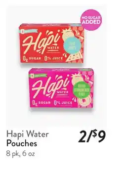 Fresh Thyme Hapi Water Pouches offer