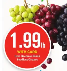 Mariano's Red, Green or Black Seedless Grapes offer
