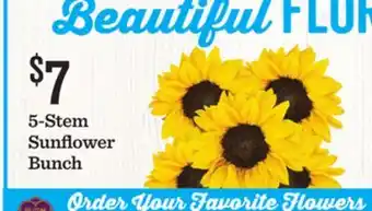 Mariano's 5-Stem Sunflower Bunch offer