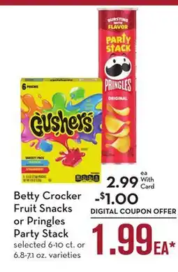 Mariano's Betty Crocker Fruit Snacks or Pringles Party Stack offer