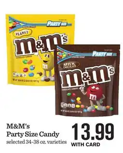 Mariano's M & M' s Party Size Candy offer