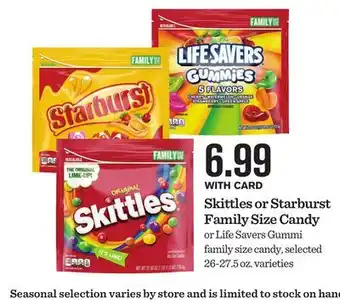 Mariano's Skittles or Starburst Family Size Candy offer