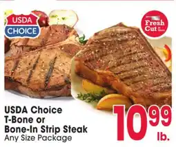 Jewel-Osco USDA Choice T-Bone or Bone-In Strip Steak offer