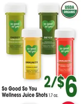 Jewel-Osco So Good So You Wellness Juice Shots offer