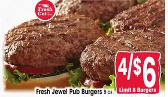 Jewel-Osco Fresh Jewel Pub Burgers offer