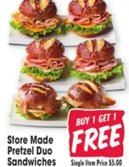 Jewel-Osco Store Made Pretzel Duo Sandwiches offer