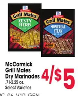 Jewel-Osco McCormick Grill Mates Dry Marinades offer