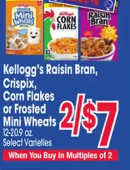 Jewel-Osco Kellogg's Raisin Bran, Crispix, Corn Flakes or Frosted Mini Wheats offer