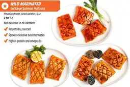 Sprouts Farmers Market WILD MARINATED Sockeye Salmon Portions offer