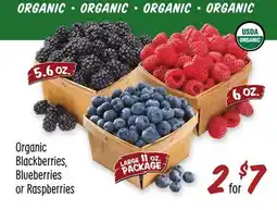 Sprouts Farmers Market Organic Blackberries, Blueberries or Raspberries offer