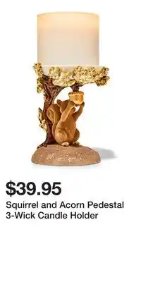 Bath & Body Works Squirrel and Acorn Pedestal 3-Wick Candle Holder offer