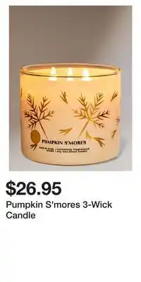 Bath & Body Works Pumpkin S'mores 3-Wick Candle offer