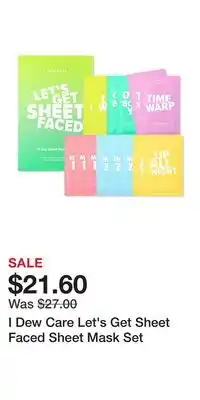 Ulta Beauty I Dew Care Let's Get Sheet Faced Sheet Mask Set offer