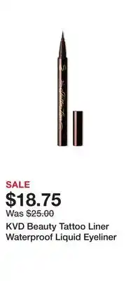 Ulta Beauty KVD Beauty Tattoo Liner Waterproof Liquid Eyeliner offer