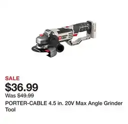 Tractor Supply Company PORTER-CABLE 4.5 in. 20V Max Angle Grinder Tool offer