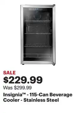 Best Buy Insignia - 115-Can Beverage Cooler - Stainless Steel offer