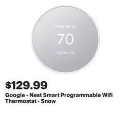 Best Buy Google - Nest Smart Programmable Wifi Thermostat - Snow offer