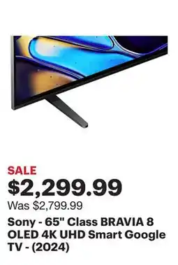 Best Buy Sony - 65 Class BRAVIA 8 OLED 4K UHD Smart Google TV - (2024) offer