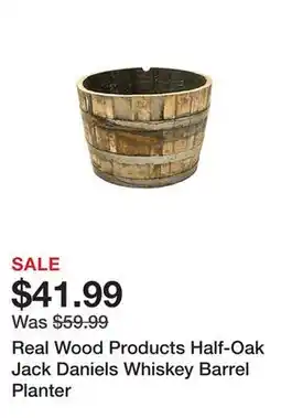 Tractor Supply Company Real Wood Products Half-Oak Jack Daniels Whiskey Barrel Planter offer