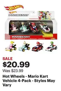 Best Buy Hot Wheels - Mario Kart Vehicle 4-Pack - Styles May Vary offer
