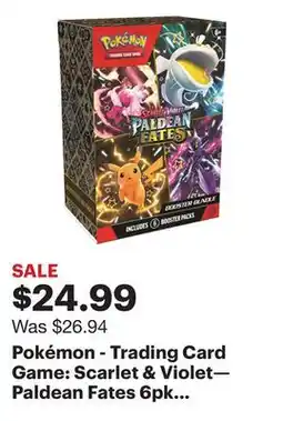 Best Buy Pokémon - Trading Card Game: Scarlet & Violet—Paldean Fates 6pk Booster Bundle offer