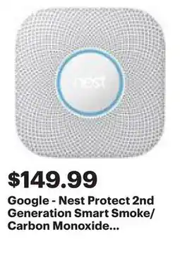 Best Buy Google - Nest Protect 2nd Generation Smart Smoke/Carbon Monoxide Wired Alarm - White offer