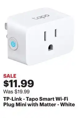 Best Buy TP-Link - Tapo Smart Wi-Fi Plug Mini with Matter - White offer