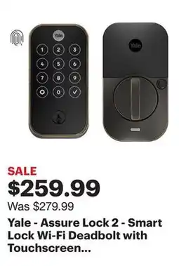 Best Buy Yale - Assure Lock 2 - Smart Lock Wi-Fi Deadbolt with Touchscreen Keypad | Fingerprint Access - Oil Rubbed Bronze offer