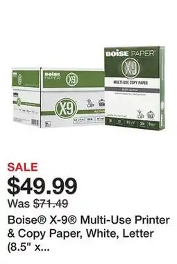 Office Depot Boise X-9 Multi-Use Printer & Copy Paper, White, Letter (8.5 x 11), 5000 Sheets Per Case, 20 Lb, 92 Brightness, Case Of 10 Re offer