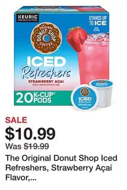 Office Depot The Original Donut Shop Iced Refreshers, Strawberry Açaí Flavor, Keurig Single Serve K-Cup Pods, Box of 20 K-Cup Pods offer