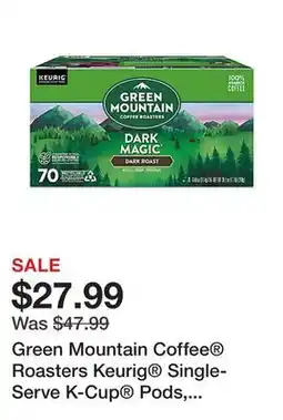 Office Depot Green Mountain Coffee Roasters Keurig Single-Serve K-Cup Pods, Dark Magic, Dark Roast, Pack Of 70 Pods offer