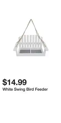 Big Lots White Swing Bird Feeder offer