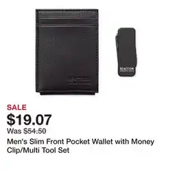 Belk Men's Slim Front Pocket Wallet with Money Clip/Multi Tool Set offer