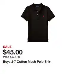 Belk Boys 2-7 Cotton Mesh Polo Shirt offer