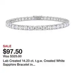 Belk Lab Created 14.23 ct. t.g.w. Created White Sapphire Bracelet in Sterling Silver offer