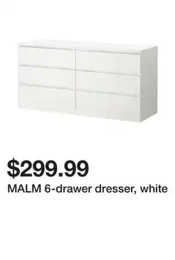 Ikea MALM 6-drawer dresser, white offer