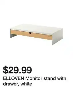 Ikea ELLOVEN Monitor stand with drawer, white offer
