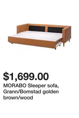 Ikea MORABO Sleeper sofa, Grann/Bomstad golden brown/wood offer